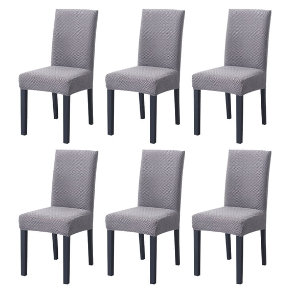 SHANNA 6 PACK Chair Covers Stretch Removable Washable Dining Chair Protector Slipcover (Gray,Solid)