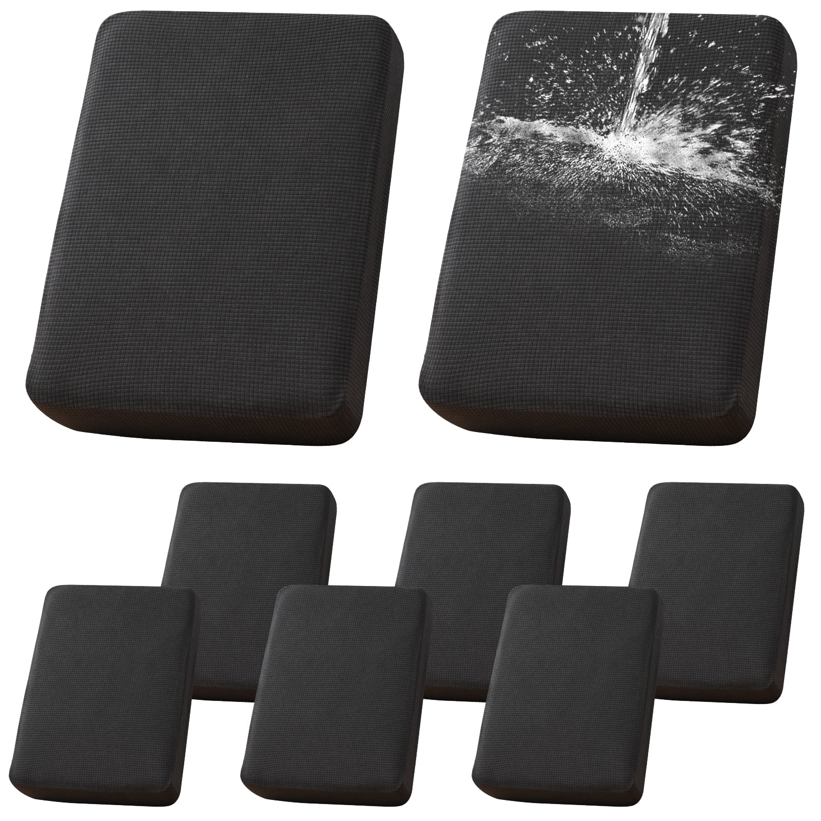 SHANNA 8 Pack 100 Waterproof Patio Stretch Sofa Cushion Covers Outdoor