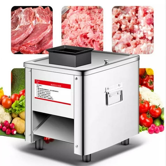 SHANNA 850W Meat Cutter Machine 5mm Electric Meat Slicer Shredded Cutting Machine Stainless Steel 330lb/h for Boneless Pork Chicken Fish for Family and Commercial Use