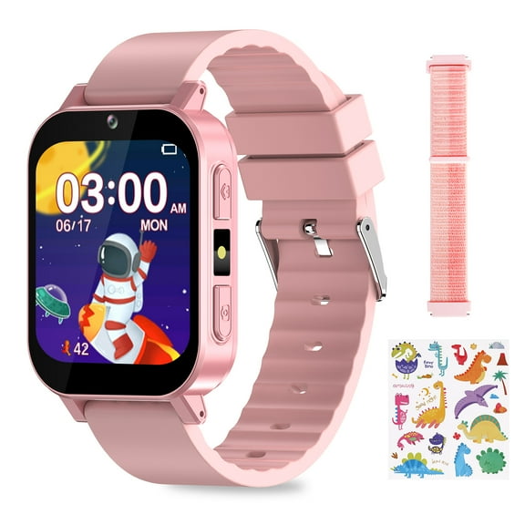 SHANNA Kids Smart Gaming Watch with 30 Puzzle Games, HD Touch Screen Camera Alarm Pedometer Flashlight, 3-12 Years Old Boys Girls Gifts  (Pink)