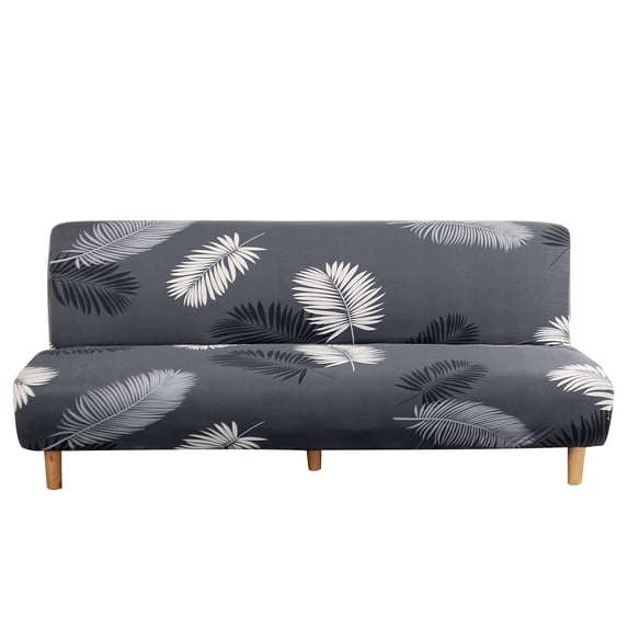 SHANNA Armless Futon Slipcover Stretch Full Folding Sofa Bed Cover Couch Lounge Covers, Gray Feather