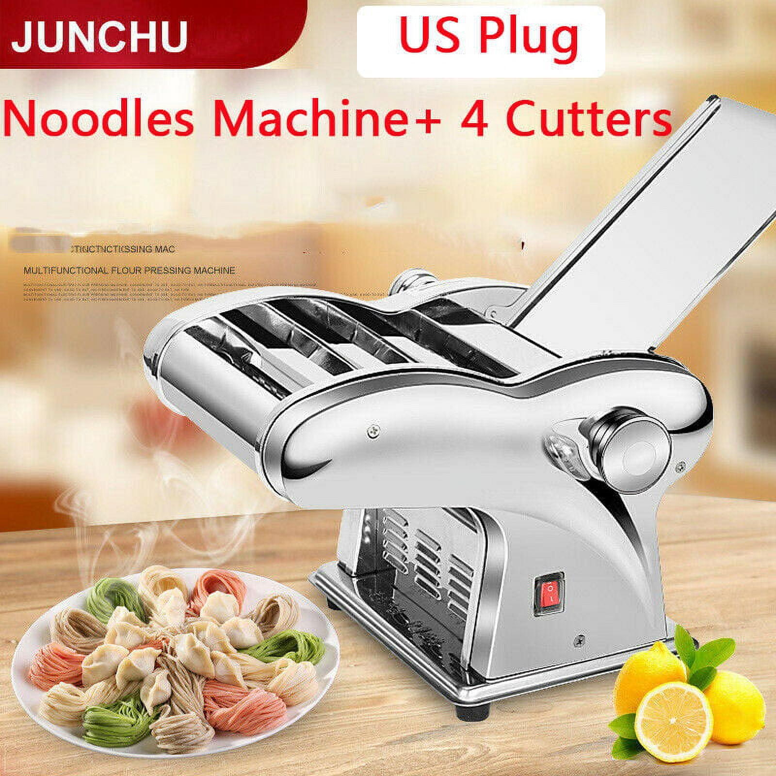 Shanna Pasta Noodle Maker Electric Stainless Steel Dumpling Skin Machine  2.5mm Round Noodle Cutter 