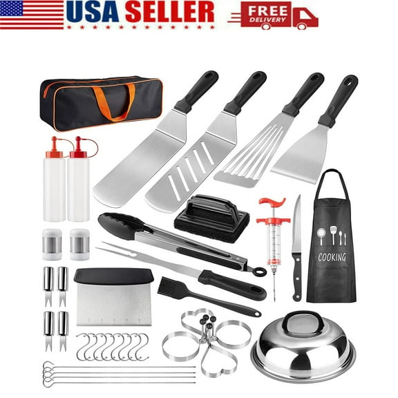 SHANNA BBQ Tools BBQ Accessories Set Stainless Steel Cookware with Portable Storage Bag and Gift Pack for Friends Family Outdoor Camping BBQ Party, (38Pcs)