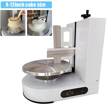 SHANNA Baking Birthday Cake Tools 4-12 Inch Round Cake Cream Spreading Coating Filling Machine Cake Bread Cream Decoration Spreader Smoothing Machine, White