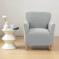 thumbnail image 1 of SHANNA Banquet Armchair Slipcovers, Knitted Jacquard Chair Covers with Arms for Living Room, NonSlip Dog Pet Friendly Furniture Protector, Light Grey, 1 of 9