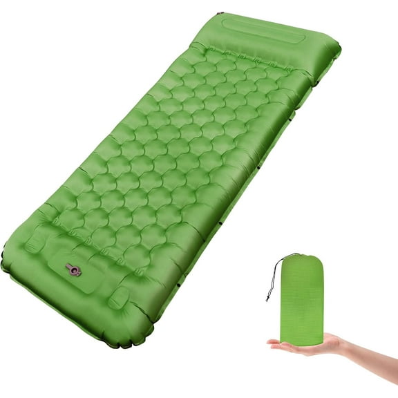 SHANNA Camping Sleeping Pad, Ultralight Inflatable Sleeping Mat with Built-in Pump Air Mattress for Backpacking, Hiking, Tent, Traveling