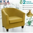 thumbnail image 1 of SHANNA Club Chair Slipcover with Cushion Cover, Stretch Removable 2-Piece Tub Chair Cover Armchair Cover, Spandex Velvet Sofa Cover Furniture Protector for Living Room Arm Chair Couch Cover, 1 of 11