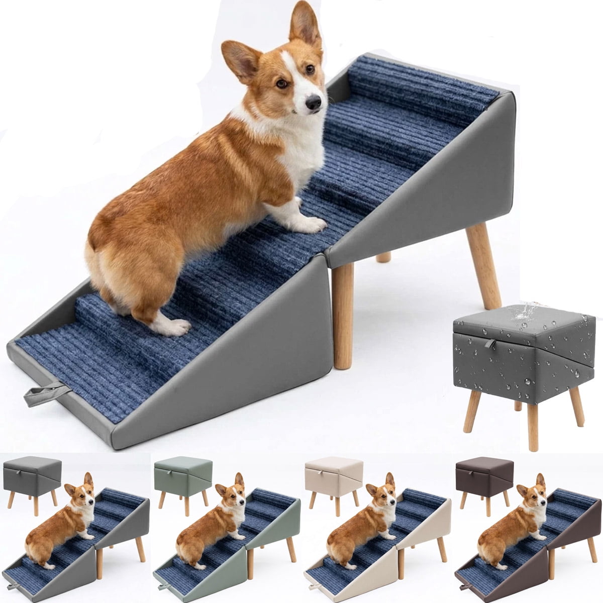 SHANNA Foldable 2-in-1 Ottoman Dog Stairs, 17