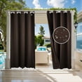 thumbnail image 1 of SHANNA Gazebo Patio Outdoor Curtains, Waterproof Garden Blackout Thermal Insulated Privacy Curtain for Outside Pergola Porch Pool, Dark Brown,W52'' x L84'', 1 of 10