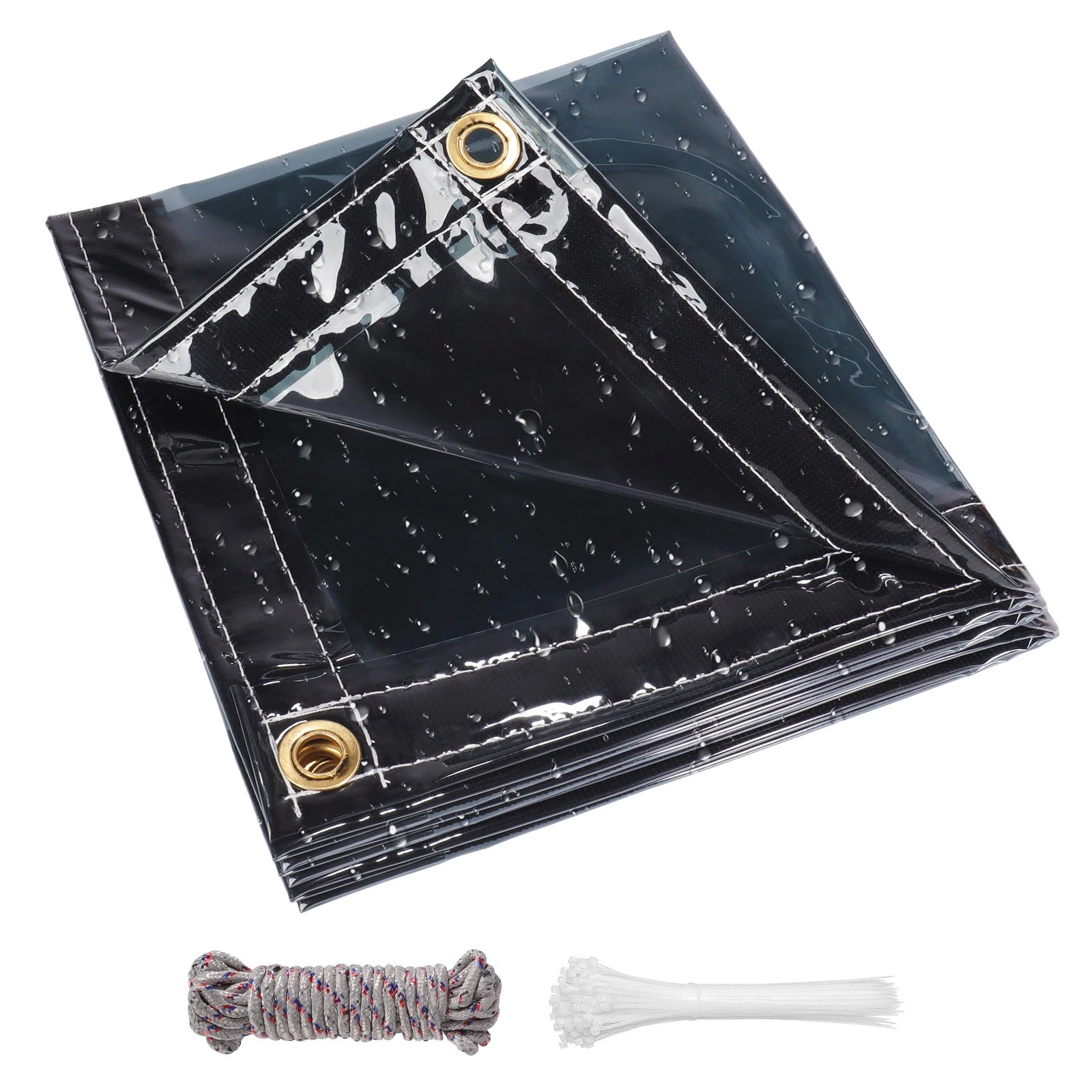 SHANNA Heavy Duty UV Protection Tarp, Waterproof Black Semi-Transparent ...