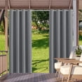 thumbnail image 1 of SHANNA Indoor/Outdoor Curtains - Grommet Top Waterproof Windproof Privacy Blackout Drapes for Garden Porch Gazebo Patio, Gray, 52*94 in, 4 Panel, 1 of 10