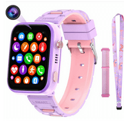SHANNA Kids GPS, WiFi, 2- Way Calling, Camera 1.83" Purple case with purple Band Smart Watch