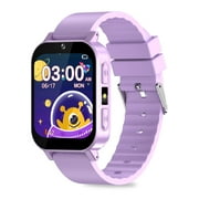SHANNA Kids Smart Watch with 30 Puzzle Games, 1.83'' Touch Screen HD Camera Video MP3 Player Habit Tracking Pedometer Flashlight Kids Watches Gift for 4-12 Year Old Boys Girls, Purple