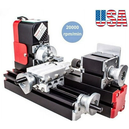 SHANNA Mini Lathe Machine DC12V 24W DIY Tool Metal Motorized 20000rev/Min for Wood, Plastic, Soft Metals