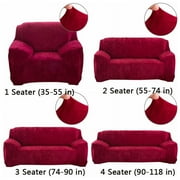 SHANNA Modern Velvet Couch Covers Sofa Slipcover, Thick Fabric Stretch Sofa Covers Furniture Protector Red, Armchair Cover