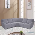 thumbnail image 1 of SHANNA Non-Slip 7-Pieces Polyester Sectional Recliner Sofa Covers, Gray, 1 of 11