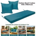 thumbnail image 1 of SHANNA Outdoor Bench Cushion with 2 Pillowcase, Waterproof Garden Bench Cushions for Outdoor Furniture, Patio Porch Swing Replacement Seat Pad with Ties, Blue, 48"x18"x3", 1 of 12