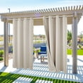 thumbnail image 1 of SHANNA Outdoor Curtains, Waterproof Windproof UV Protection Blackout Curtains with Eyelets, 3D Textured Pattern for Garden, Pergola, Balcony, Creamy Beige, 52 X 94 inch, 1 of 11