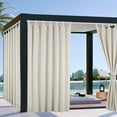 thumbnail image 1 of SHANNA Outdoor Patio Curtains Detachable Top Windproof Weatherproof Blackout Curtains for Cabana, Porch, Pergola and Gazebo, Beige, 52x108 in, 2 Panel, 1 of 10