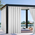 thumbnail image 1 of SHANNA Outdoor Patio Curtains Detachable Top Windproof Weatherproof Blackout Curtains for Cabana, Porch, Pergola and Gazebo, White, 52x84 in, 2 Panel, 1 of 11