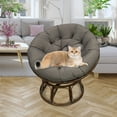 thumbnail image 1 of SHANNA Papasan Chair Cushion Only, 47 in Cushion for Papasan, Thickened Overstuffed Round Leisure Papasan Seat Cushion, Hanging Egg Chair Cushion, Dark Grey, 1 of 13
