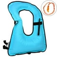 thumbnail image 1 of SHANNA Portable Inflatable Snorkel Vest Swimming Diving Life Jackets for Kids, Blue, 1 of 8