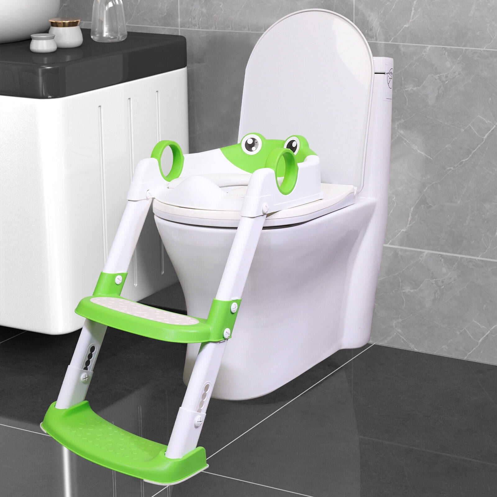 SHANNA Potty Training Seat with Step Stool Ladder, Collapsible Toddler