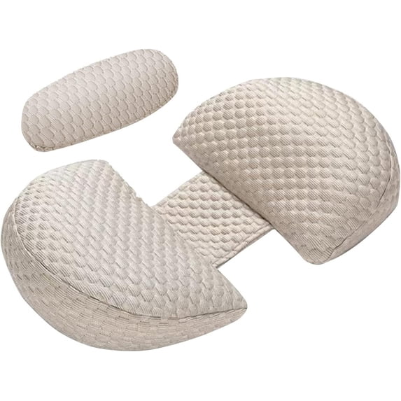 SHANNA Pregnancy Pillows Wedge Maternity Pillow Adjustable Full Body Support Pillow for Back Legs Belly HIPS(Bamboo Khaki)