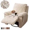 thumbnail image 1 of SHANNA Recliner Chair Cover, Stretch Non Slip Thick Rabbit Plush Recliner Covers for Recliner Chair Soft Reclining Chair Slipcover Furniture Protector for Dogs Cats, Beige, 1 of 13