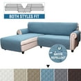 thumbnail image 1 of SHANNA Reversible L Shape Sofa Cover, Sectional Couch Cover 1 Piece Waterproof L-Shaped Sofa Slipcover Chaise Lounge Couch Furniture Protector for Kids Dog Cat, Gray Blue, Large, 1 of 14