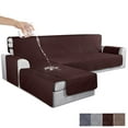 thumbnail image 1 of SHANNA Sectional Couch Covers 100% Waterproof L Shaped Sofa Slipcover, 3pcs Reversible Chaise Lounge Cover for Sectional Couch Furniture Protector for Pets Dog Cat, Brown, Large, 1 of 13