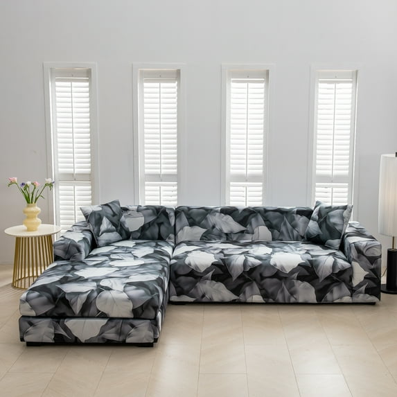 SHANNA Sectional Couch Covers L Shape 3 Seater +3 Seater Sofa Slipcover with 2Pcs Pillowcase As Gift
