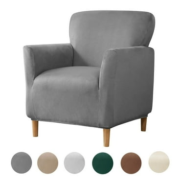 SHANNA Single Armchair Cover Stretch Chair Covers Anti-Slip Furniture Protector for Living Room Banquet（Deep Grey）