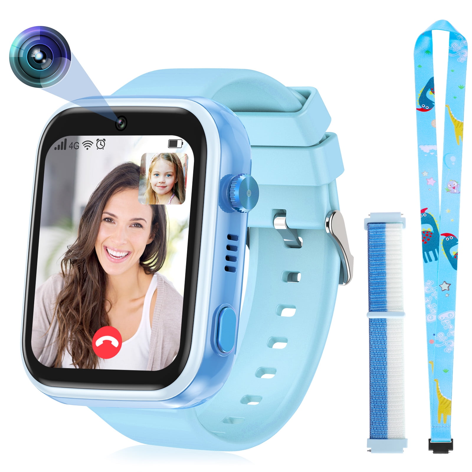 SHANNA Smart Watch for Kids with GPS 4G HD Touchscreen Watch with Phone ...