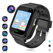SHANNA Smart Watch Kids Series Two Way Call SOS Music Player Cellular 1 mm Black Plastic Case with Black Band Count