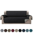 thumbnail image 1 of SHANNA Sofa Covers for 3 Cushion Couch, Water Repellent Reversible Quilted Sofa Slipcovers, Non Slip Sofa Covers 3 Seater, Furniture Protector with Elastic Strap for Pets Kids Dog Cat, Black,3-Seater, 1 of 10
