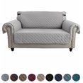 thumbnail image 1 of SHANNA Sofa Covers for Loveseat, Water Repellent Reversible Quilted Sofa Slipcovers, Non Slip Sofa Covers 2 Seater, Furniture Protector with Elastic Strap for Pets Kids Dog Cat, Light Gray, 2-Seater, 1 of 9