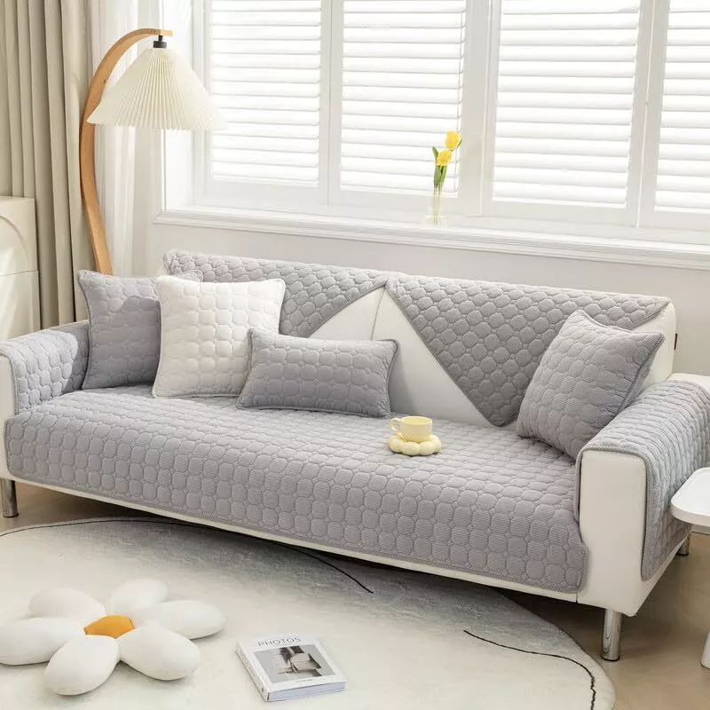 SHANNA Sofa Covers Soft Corduroy Sectional Couch Covers Nonslip Sofa Slipcover for Dogs Cats Pet Loveseat Recliner Leather L Shaped Sofa, Armrest Backrest Cover