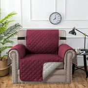 SHANNA Sofa Slipcover Reversible Quilted Sofa Cover, Water Resistant Couch Covers Furniture Protector for Pets Kids, Burgundy, Armchair Cover
