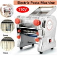 thumbnail image 1 of SHANNA Stainless Steel Electric Noodle Pasta Maker Machine Automatic Dough Roller with 24cm Cutter 3mm/9mm Noodles, 1 of 11