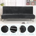 thumbnail image 1 of SHANNA Stretch Futon Covers Armless Sofa Bed Cover for Sofa Length 70.9-82.7 Inches (Dark Gray), 1 of 13