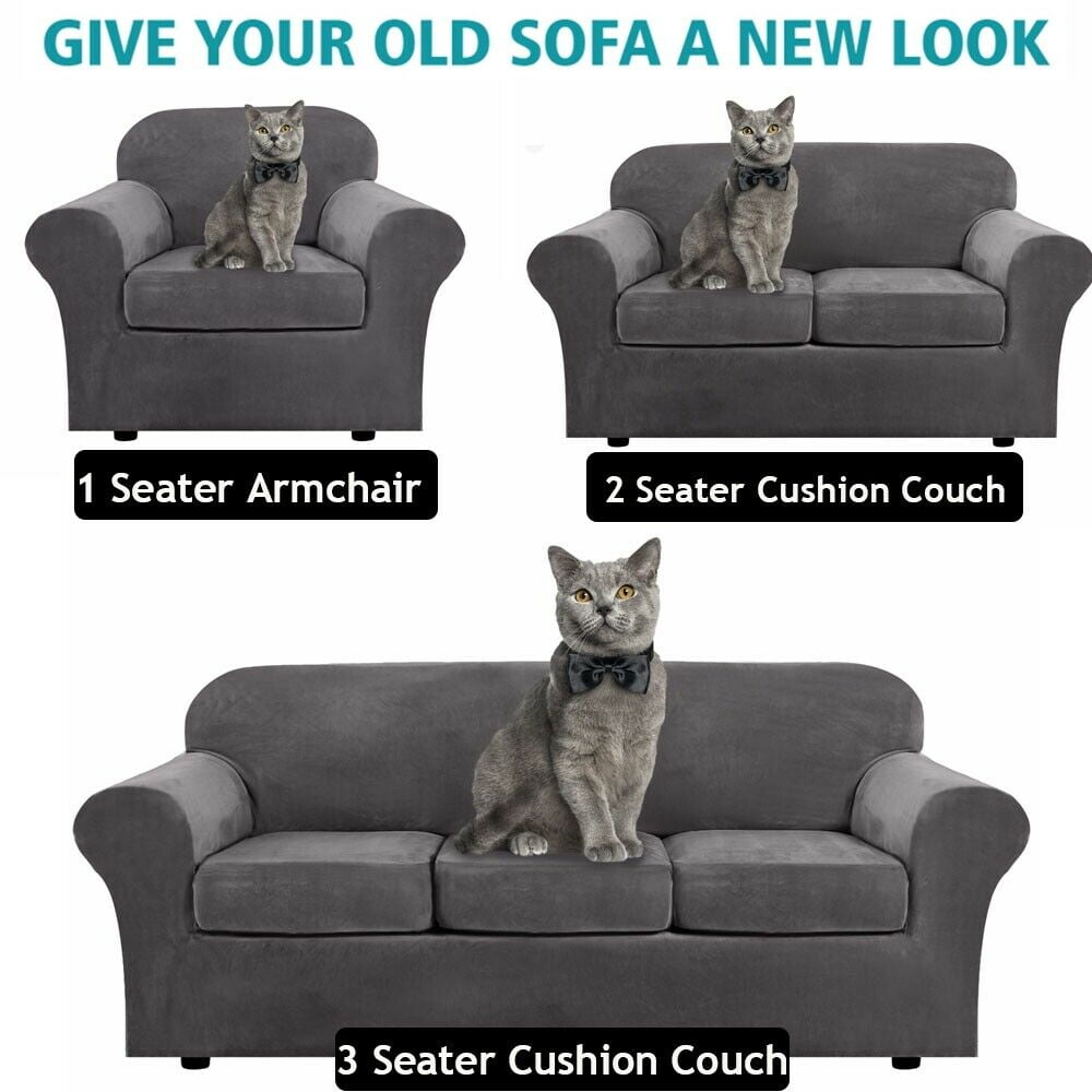 SHANNA Stretch Sofa Covers Velvet Couch Covers for Armchair/Loveseat/Sofa Cushion Cover