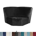 thumbnail image 1 of SHANNA Stretch Velvet Corner Sofa Cover 1-Piece Corner Seat Recliner Sofa Slipcover for Sectional Recliner Sofa L Shape Sofa Additional Seat Cover, Black, 1 of 9