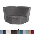 thumbnail image 1 of SHANNA Stretch Velvet Corner Sofa Cover 1-Piece Corner Seat Recliner Sofa Slipcover for Sectional Recliner Sofa L Shape Sofa Additional Seat Cover, Gray, 1 of 10