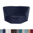 thumbnail image 1 of SHANNA Stretch Velvet Corner Sofa Cover 1-Piece Corner Seat Recliner Sofa Slipcover for Sectional Recliner Sofa L Shape Sofa Additional Seat Cover, Navy Blue, 1 of 9