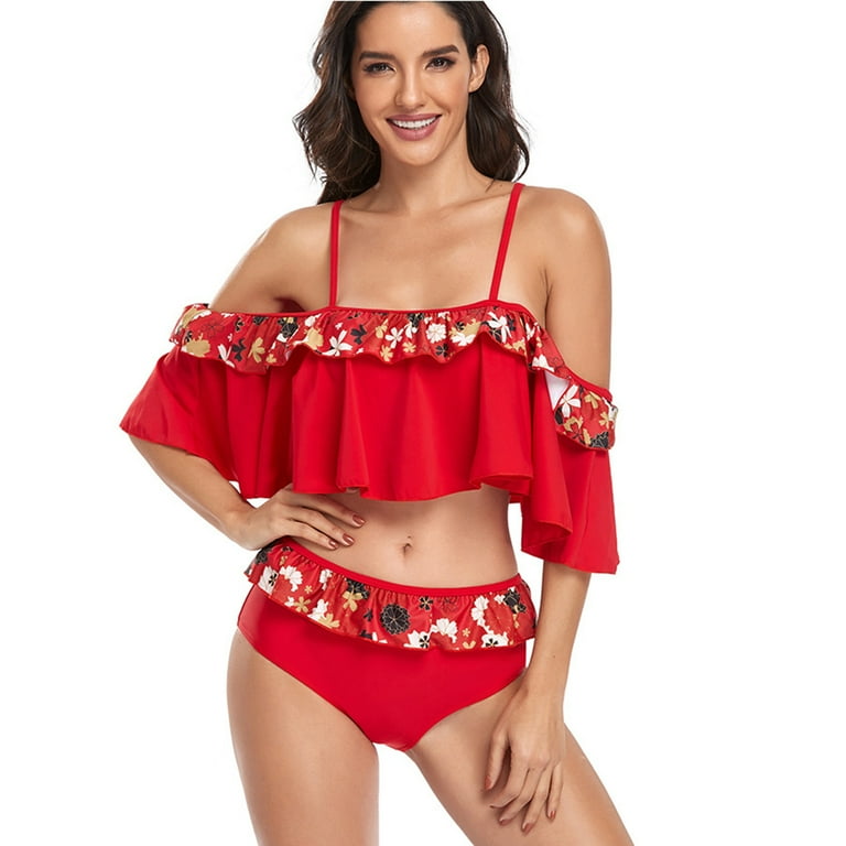 SHANNA Swimsuits for Women, Two Piece Bathing Suits Ruffled