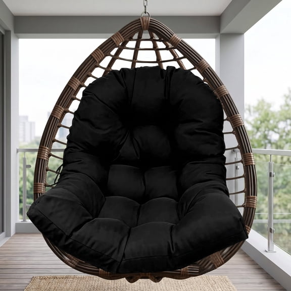 SHANNA Swing Chair Cushion Hanging Basket Seat Cushion Pillow, Egg Chair Back Cushions Pads for Indoor and Outdoor Garden, Black