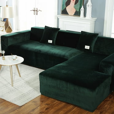 Stretch Sectional Couch Covers 2 Pieces L Shaped Floral Pattern Sofa