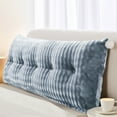 thumbnail image 1 of SHANNA Velvet Fully Stuffed Headboard Wedge Pillow Bed Rest Reading Bolster With Removable Cover Triangular Daybed Pillow For Bed Rest Reading/Sitting in Bed, Light Grey,71"x18"x8", 1 of 12