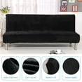 thumbnail image 1 of SHANNA Velvet Futon Cover Stretch Armless Sofa Bed Slipcover Full Size Couch Cover Thick Velvet Fabric Sofa Shield Futon Cover ( Black ), 1 of 8